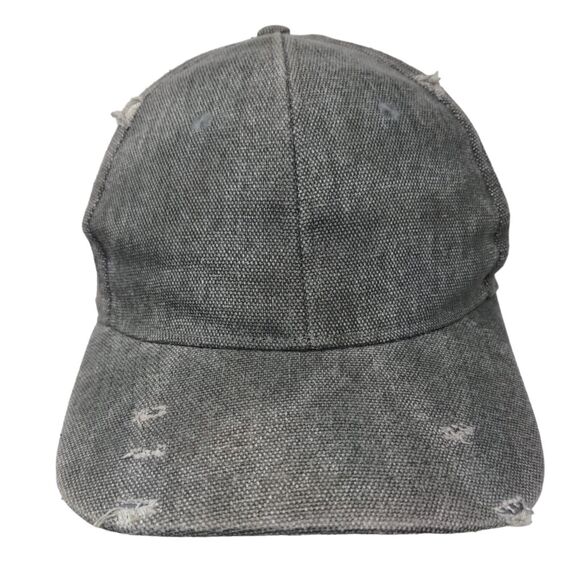 Unbranded Men's Snapback Hat Gray Adjustable Blank Distressed Accents - Picture 1 of 7